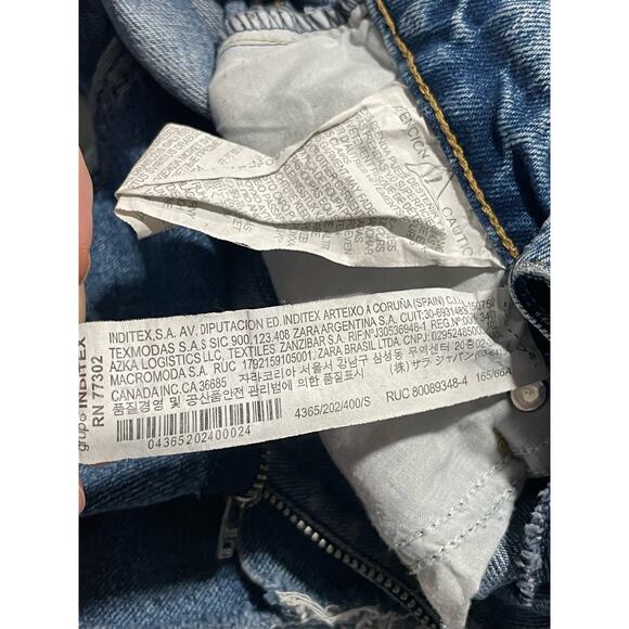 Zara TRF Denim IX'D Makers Mini Skirt Womens Small Asymmetrical Jean Frayed Hem - Picture 8 of 10